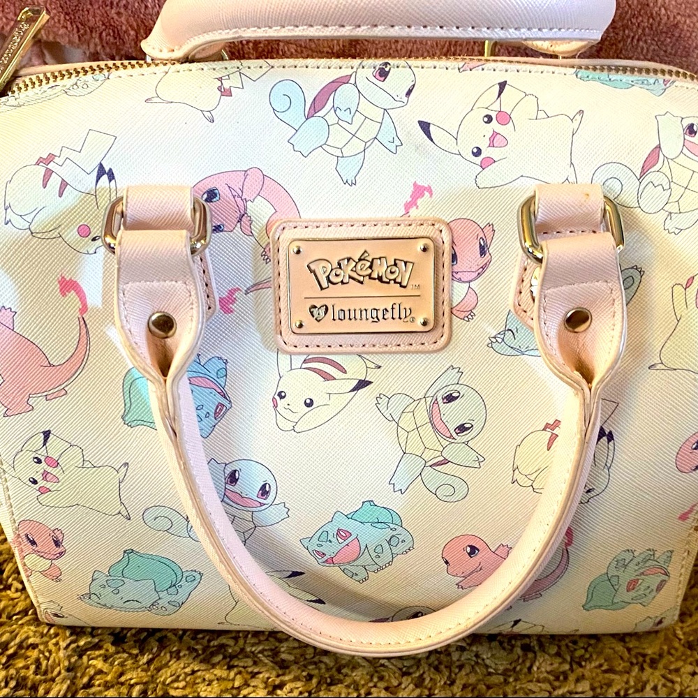 RARE HTF ❤️ logo Pastel Pokémon loungefly bag